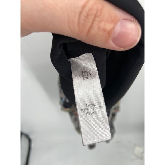 Marissa Webb Deanna Black Floral Print Silk Sleeveless V-Neck Midi Dress Size XS - Picture 8 of 8